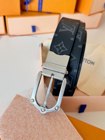 THẮT LƯNG NAM LV* MONOGRAM KHÓA BẠC DÂY HAI MẶT LINH HOẠT