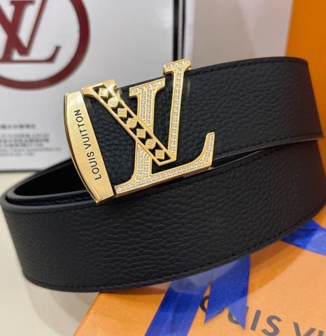 THẮT LƯNG NAM L V KHÓA LV ĐÍNH ĐÁ TÔNG BẠC – BẢN 4.0CM 1