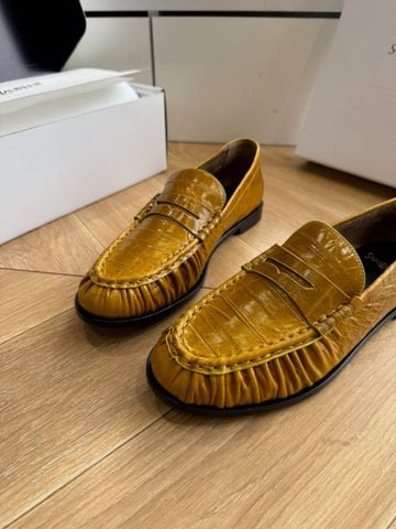 GIÀY LOAFER NAM NỮ Y S L CASSANDRE PHOM GATHERED DA BÒ VÂN CÁ SẤU