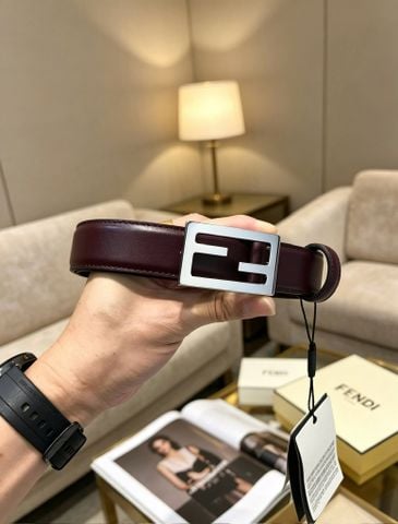 THẮT LƯNG NAM NỮ F D KHÓA FF HÌNH HỌC – DA BÊ HAI MẶT BẢN 30 MM