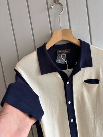 ÁO POLO NAM LP DỆT KIM JACQUARD QUẢ TRÁM PHỐI MẢNG TƯƠNG PHẢN