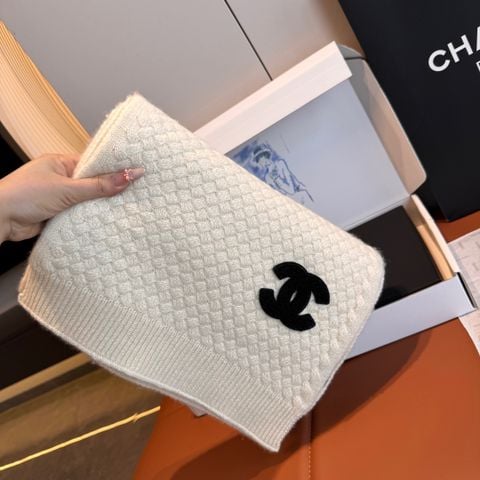 KHĂN CHOÀNG  CHANEL LEN CASHMERE 100% ĐAN HẠT