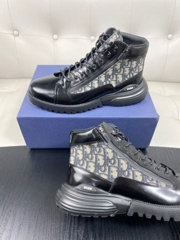 BOOT NAM DIO DÁNG CỔ LỬNG DA BÓNG PHỐI HOẠ TIẾT OBLIQUE