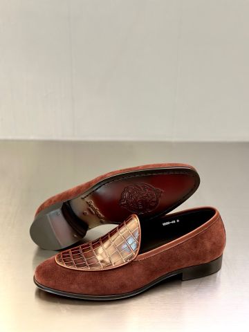 GIÀY LOAFER NAM BLT PHỐI DA LỘN MỊN & MUI DA VÂN CÁ SẤU BÓNG
