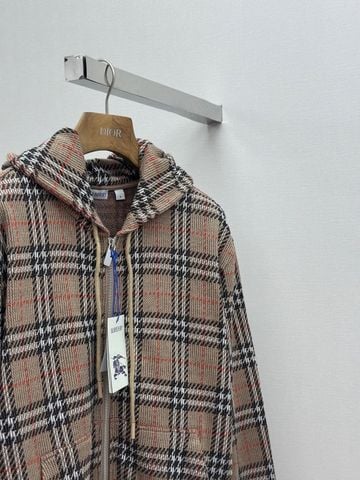 ÁO KHOÁC HOODIE NAM NỮ BBR* KẺ CHECK DỆT JACQUARD FORM CARDIGAN