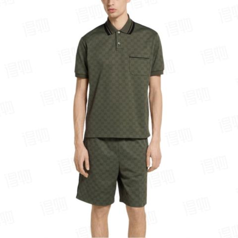 BỘ SET NAM GC DỆT JACQUARD HOẠ TIẾT GG – POLO + SHORT CHUẨN PHONG THÁI THƯ THÁI