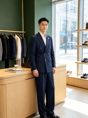 BỘ SUIT NAM L P MILANO DOUBLE-BREASTED PHOM TAILORING CỔ ĐIỂN