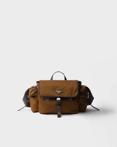TÚI MESSENGER NAM PRD EXPLORE RE-NYLON PHOM ĐA TÚI NẮP GẬP DA PHỐI DÂY