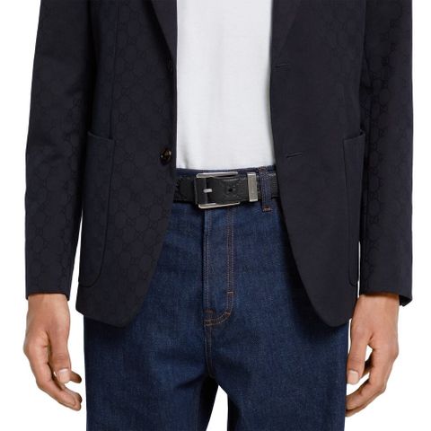 THẮT LƯNG NAM NỮ GUCC* BẢN 3.5CM DA DẬP GG KHOÁ VUÔNG GOLD SANG TRỌNG