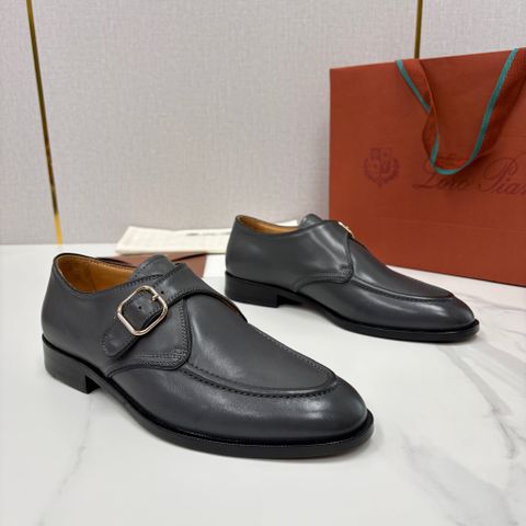 GIÀY MONK STRAP NAM L P DA BÊ WAXED CALF, MŨI APRON TOE MAY NỔI, KHÓA ĐƠN THANH LỊCH