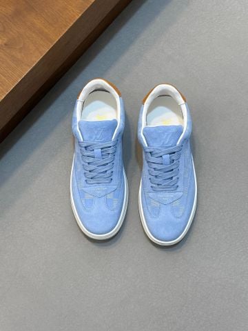 SNEAKER NAM L V LUXEMBOURG DAMIER JACQUARD – DA BÊ NUBUCK PHỐI NAPPA