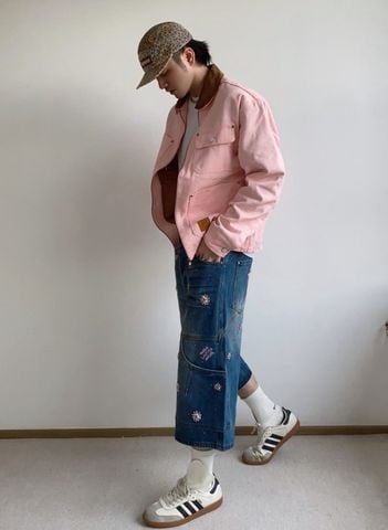 ÁO KHOÁC NAM L V DÒNG FW PHARRELL WILLIAMS X NIGO CỔ BẺ NHUNG