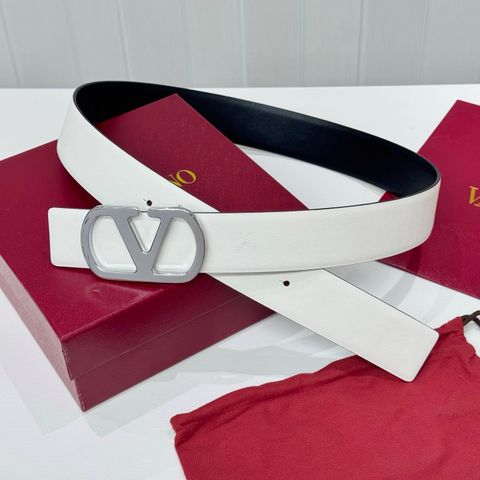 THẮT LƯNG NAM NỮ VLTN* 2 MẶT ĐEN – TRẮNG, KHÓA CHỮ V BẠC, BẢN 4CM