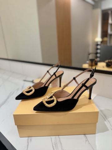 Giày cao gót VALENTINOO*  Signature Slingback đính đá V-logo  8cm