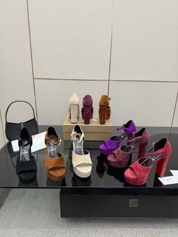 SANDAL CAO GÓT NỮ LBT DA LỘN HỞ MŨI GÓT 12.5CM ĐẾ 4CM