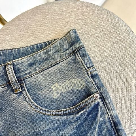 QUẦN JEANS NAM B B WASH XANH CŨ – PHOM ỐNG ĐỨNG HƠI RỘNG, LƯNG THUN RÚT DÂY