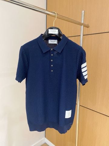 ÁO POLO NAM TB DỆT KIM Ô VUÔNG NỔI PHỐI 4 SỌC TAY THANH LỊCH