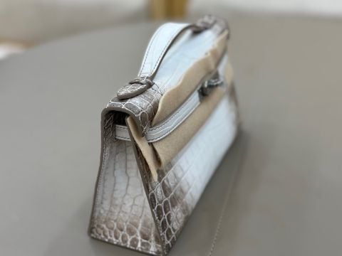 TÚI XÁCH NỮ H MINIKELLY 1 DA CÁ SẤU HIMALAYA SHINY