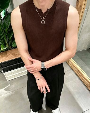 ÁO KNIT VEST NAM L P CỔ HENLEY DỆT GÂN ĐA NĂNG, MẶC RIÊNG HAY LAYER ĐỀU CUỐN HÚT