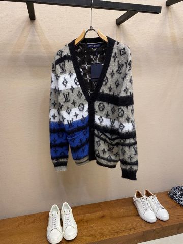 ÁO LEN CARDIGAN NAM LV* MOHAIR JACQUARD MONOGRAM