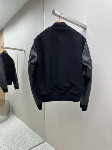 ÁO KHOÁC NAM GIV 4G LOGO PHỐI TAY DA ĐEN XÁM*