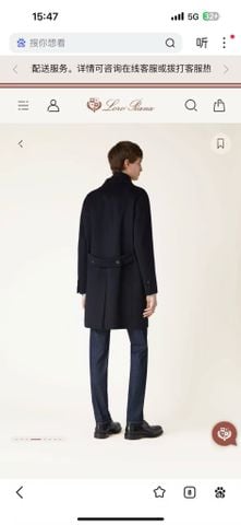 ÁO MĂNG TÔ NAM L P MARTINGALA – SINGLE-BREASTED, CỔ HAI LỚP, CASHMERE PHA LEN