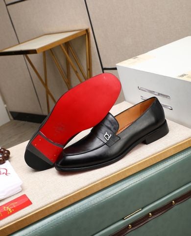 GIÀY NAM LOAFER CL* DA BÓNG ĐEN TỐI GIẢN SANG TRỌNG CHO QUÝ ÔNG LỊCH LÃM