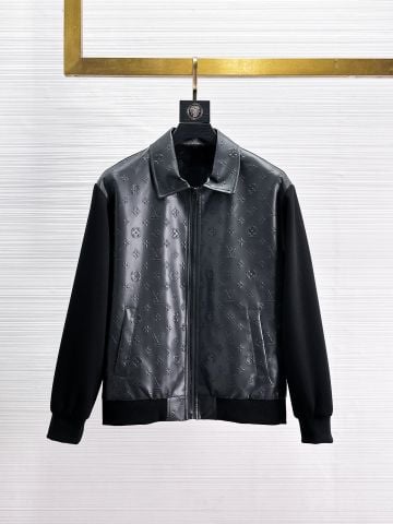 ÁO KHOÁC BLOUSON NAM L V DA DẬP CHÌM TOÀN THÂN, MŨ ẨN TIỆN DỤNG