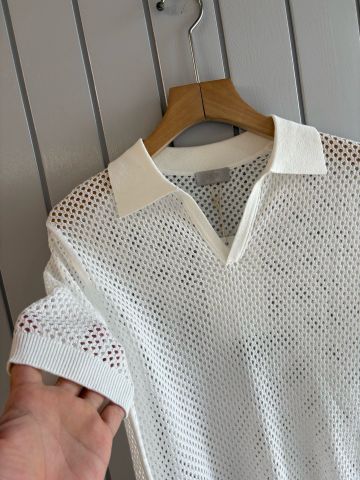 ÁO POLO NAM D DỆT LƯỚI HỌA TIẾT QUẢ TRÁM CỔ MỞ