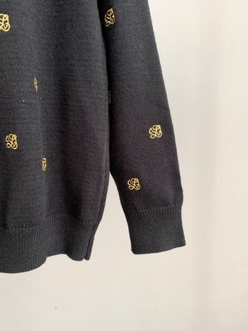 ÁO LEN UNISEX LV* CỔ TRÒN DỆT LOGO VÀNG CAO CẤP