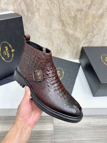 GIÀY NAM PRAD* CHELSEA SAFFIANO – FORM ANH QUỐC THON GỌN, VÂN CAO CẤP