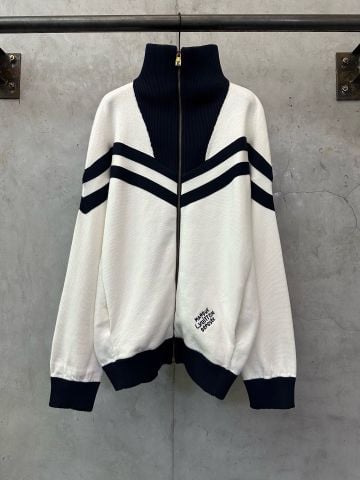 ÁO KHOÁC DỆT KIM NAM NỮ L V PHOM BLOUSON HÀNG HẢI, CỔ TRỤ KHÓA KÉO