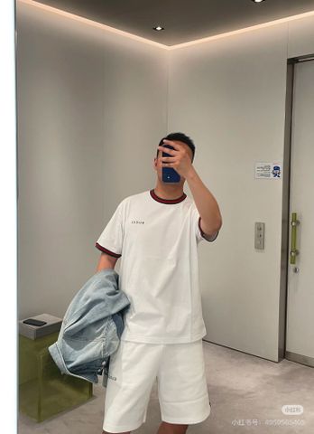 ÁO THUN NAM NỮ GUCC* VIỀN DỆT ĐỎ–XANH, COTTON 15S