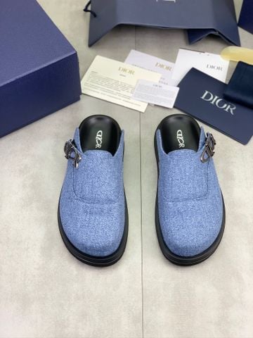 DÉP SỤC NAM D R PHOM MULE DA BÒ DẬP VÂN MICRO-CHECK, KHÓA KIM LOẠI ĐIỀU CHỈNH