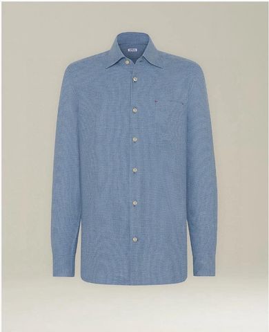ÁO SƠ MI DÀI TAY NAM K T MICRO-HOUNDSTOOTH – 100% WOOL, TÚI NGỰC BARTACK TƯƠNG PHẢN