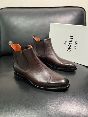 GIÀY BOOT NAM BERLUTTI  CHELSEA PATINA MAHOGANY*