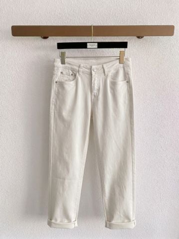 QUẦN JEANS NAM B V INTRECCIATO PATCH – WASHED DENIM MỎNG NHẸ, FORM SLIM STRAIGHT