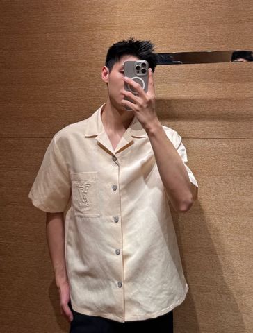 ÁO SƠ MI NAM NỮ L V CUBAN COLLAR THÊU LOGO RỖNG 3D