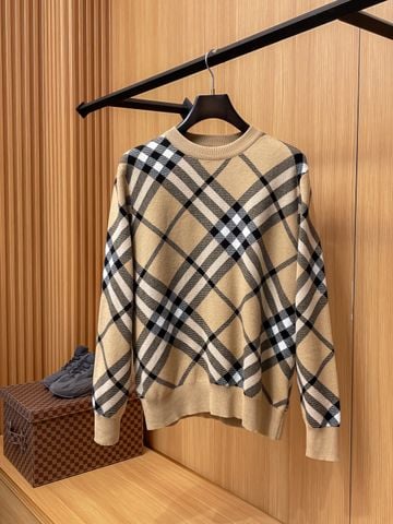ÁO LEN NAM BRB CARO BEIGE – WOOL BLEND THU ĐÔNG 2025*