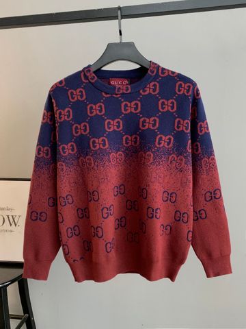 ÁO LEN UNISEX GUC* CỔ TRÒN LOGO GG DỆT NỔI OMBRE