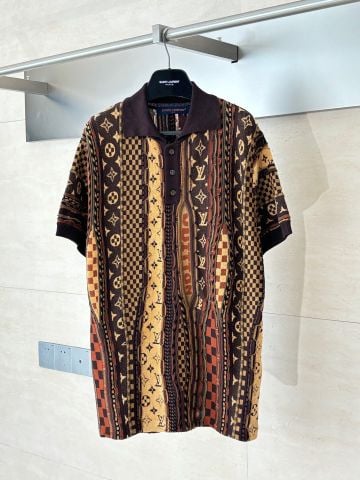 ÁO POLO NAM NỮ L V MONOGRAM JACQUARD LIÊN DANH NIGO FORM RỘNG NỔI BẬT