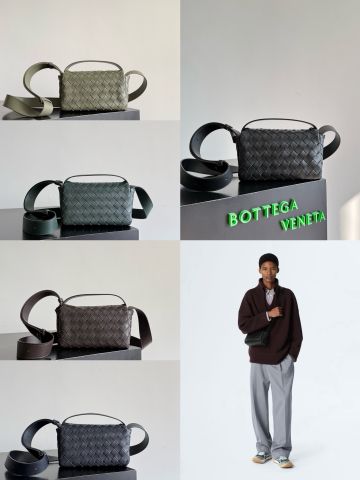 TÚI ĐEO CHÉO NAM NỮ B V INTRECCIATO MINI BAG WITH FLAP DA BÊ