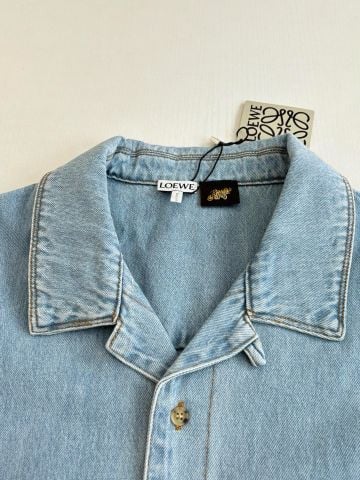 ÁO SƠ MI DENIM NAM L E PHOM RELAXED THÊU NỔI TÚI NGỰC