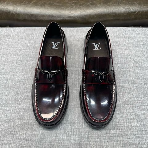 GIÀY LOAFER NAM L V MAJOR DA BÊ BÓNG PATINA RƯỢU VANG