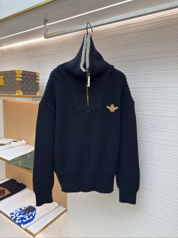 ÁO LEN NAM NỮ L V PHỐI CỔ LẬT NỬA ZIP – ĐIỂM NHẤN NGỌC TRAI & HUY HIỆU LV AIRWAYS NHẤN 4 SỌC