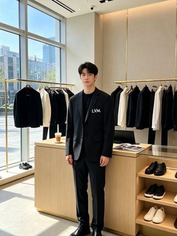 BỘ SUIT NAM L V M EMBROIDERED SIGNATURE – PHOM SINGLE-BREASTED HIỆN ĐẠI