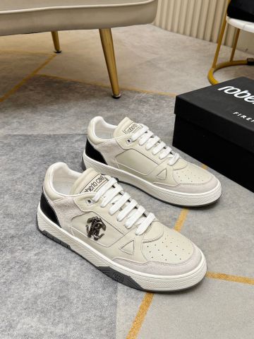 GIÀY THỂ THAO NAM RC PHOM LOW-TOP DA BÒ PHỐI SUEDE LOGO KIM LOẠI