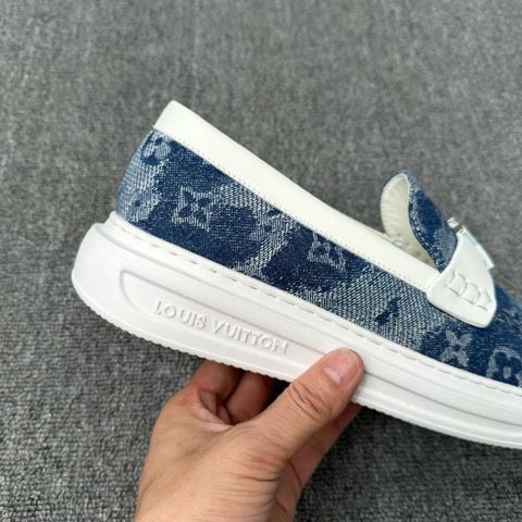 LOAFER NAM LV PACIFIC MAXI DAMIER KNIT, PHOM SLIP-ON THỜI TRANG