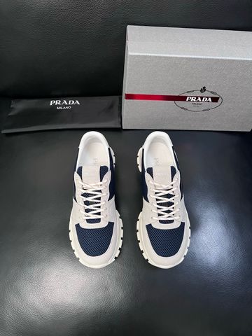 GIÀY SNEAKER NAM PRD PHỐI DA BÒ BỀ MẶT MỊN & LƯỚI KỸ THUẬT, ĐẾ RĂNG CƯA THỂ THAO CAO CẤP