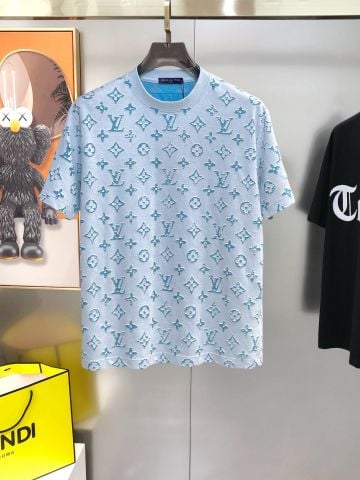 ÁO THUN NAM NỮ L V DÒNG MONOGRAM ALL-OVER PHOM TAY NGẮN CỔ TRÒN